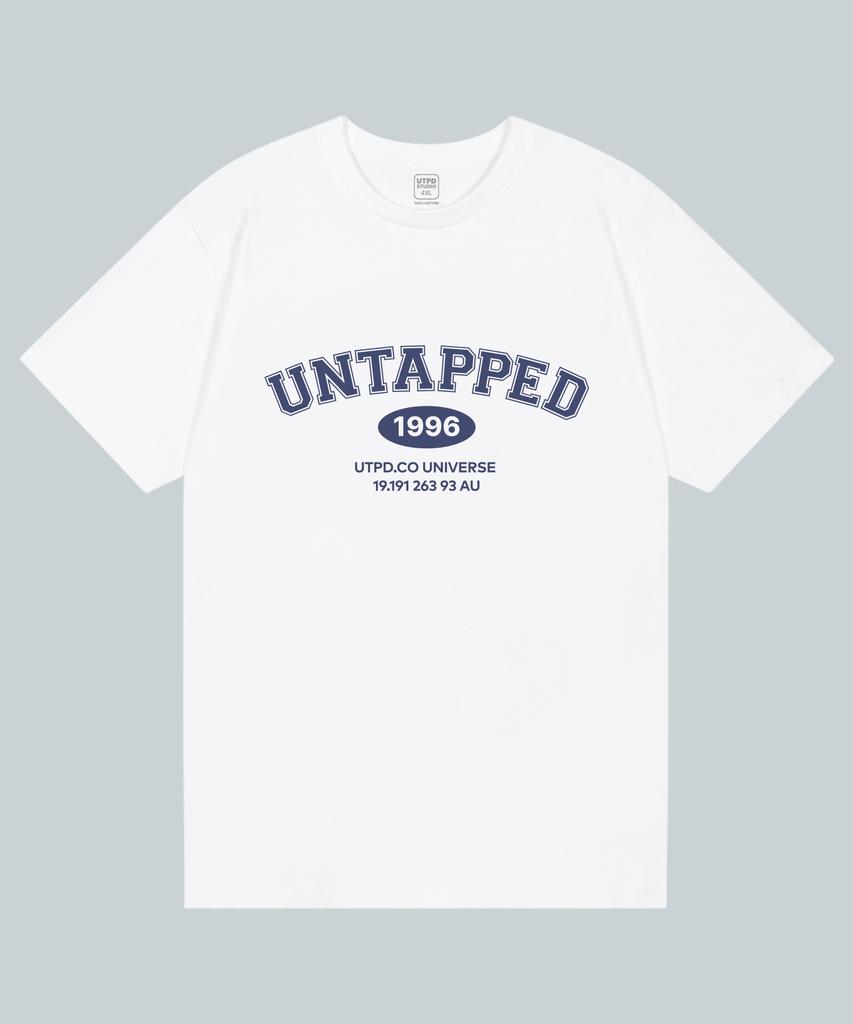 UNTAPPED STUDIO 1996 Фирменная большая оверсайз футболка с коротким рукавом из чистого хлопка 2 цвета
