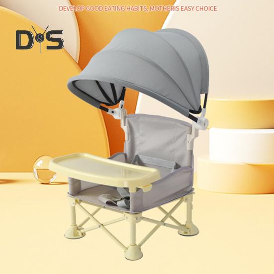 Портативный детский стульчик для кормления, складной стульчик для кемпинга, обеденное сиденье, регулируемый ремень безопасности, многофункциональное сиденье-бустер со съемным подносом и
