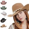 Ковбойская шляпа Плетеная соломенная шляпа для дискотек, хаус-вечеринок, коктейлей, отпуска для мужчины, женщины, комика, актера
