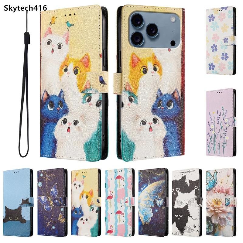 Leather Wallet Flip Case For ZTE Blade A35 Core Lite A56 A76 V40 V41 V50 V60 Smart V70 Design Max Vita Optus X Max Australia Pro 4G 5G Cover