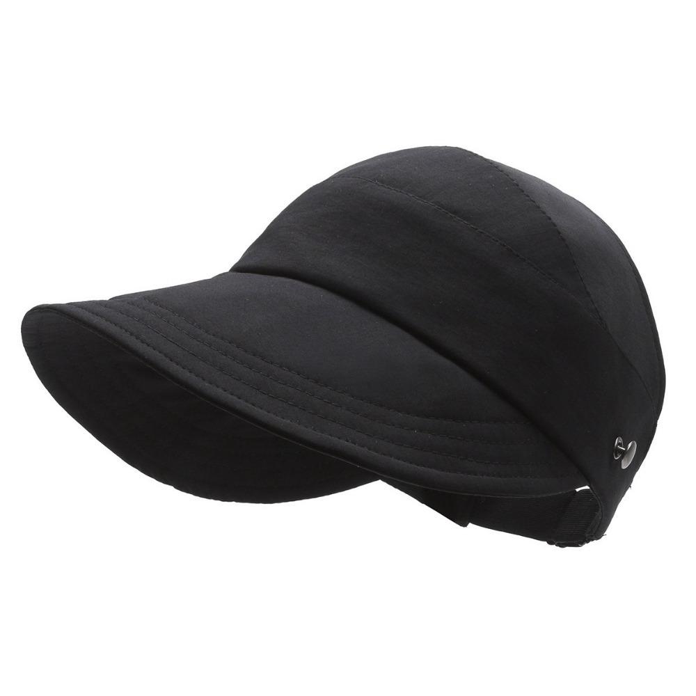 Korea Women Sun Hats UV Protection Beach Visor Caps Fashion Summer Ponytail Caps Wicking
