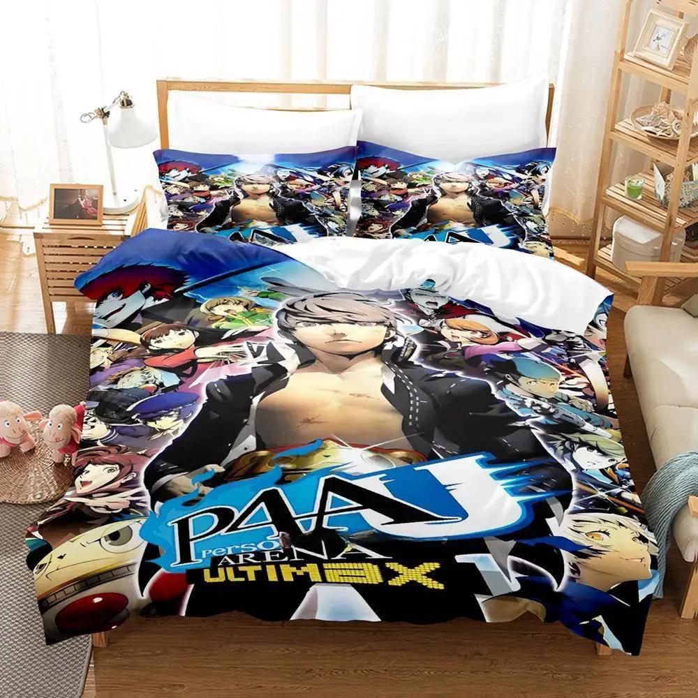 Новый набор постельного белья Persona 4 Односпальный Полуторный Двуспальный Queen King Размерный Набор Постельного Белья Для Взрослых Детей Спальни Комплекты с Пододеяльником Комплекты Постельного Белья Аниме