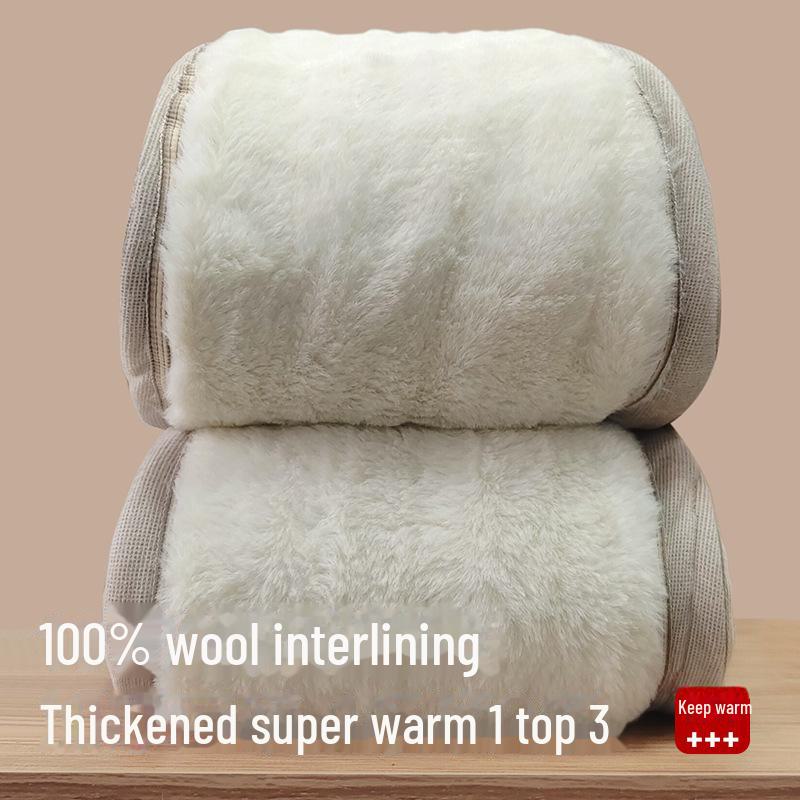 Мужские шерстяные стеганые флисовые брюки с высокой талией: Теплые зимние брюки для людей среднего и пожилого возраста.