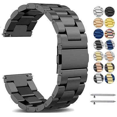 Ремешок для часов из нержавеющей стали 22 мм 20 мм для Samsung Galaxy 3 Watch 42 46 мм GEAR S3 Active2 Classic Quick Release Ремешки для часов