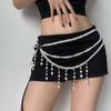 Temperament Belly Layered Imitation Pearl Tassels Body Chain Waist Chain Belt Streetwear Summer Beach Women Body Jewelry