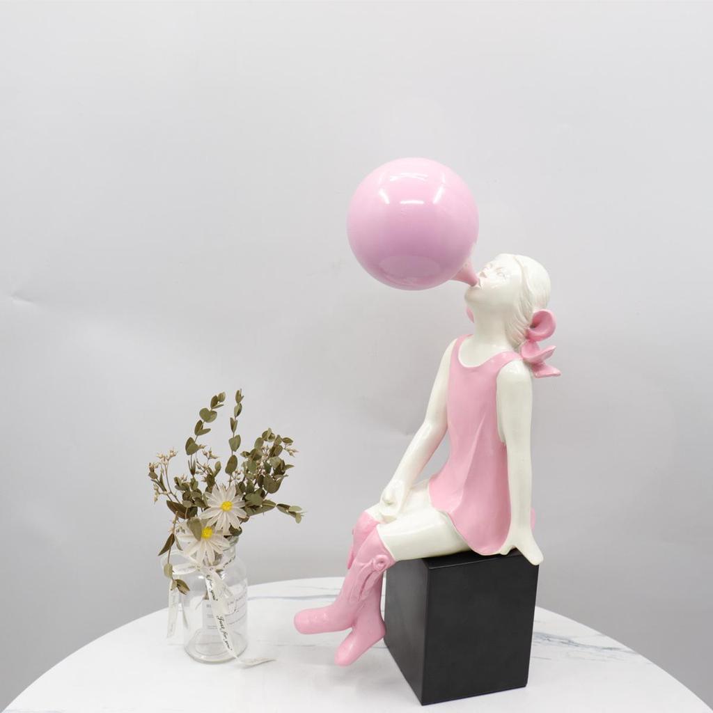 Скандинавская скульптура девочки, выдувающей мыльные пузыри - Современный легкий роскошный декор для детской комнаты и прихожей