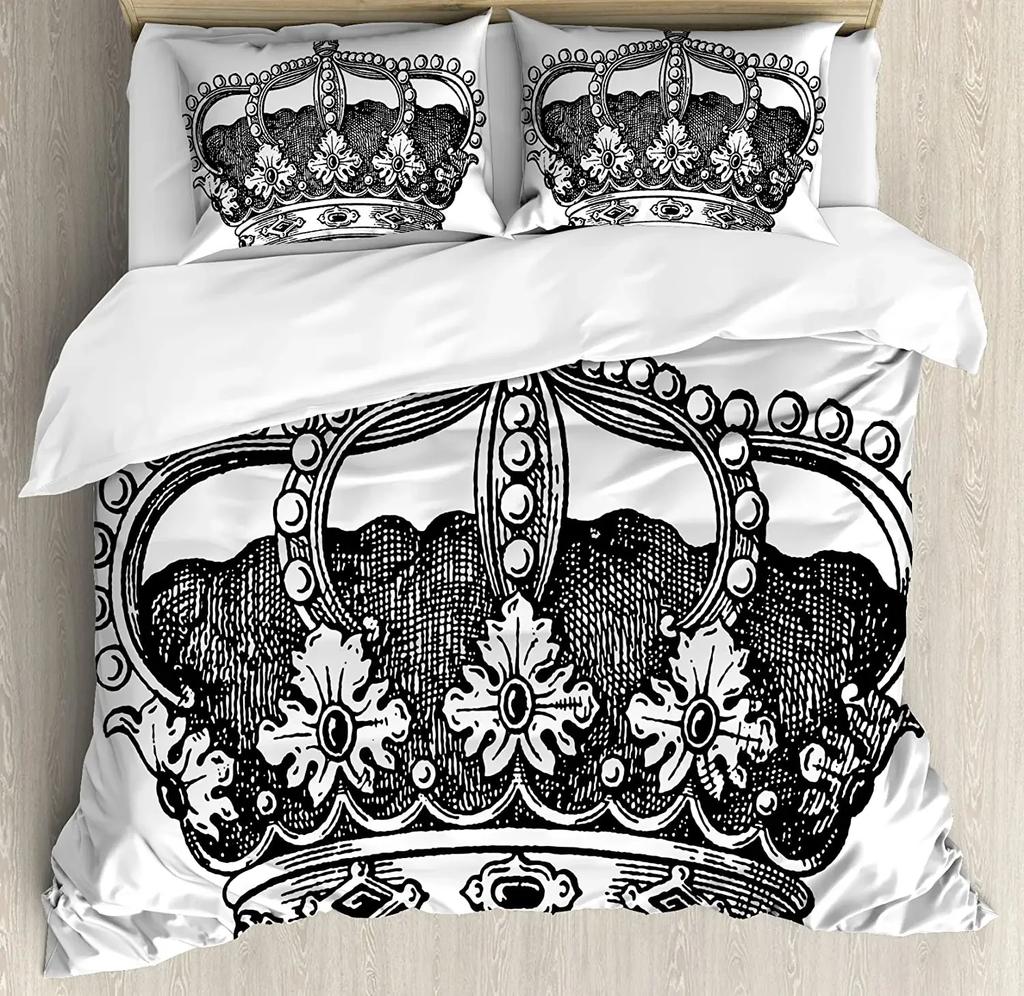 Sugar Skull Duvet Cover Set,Sugar Killer Calaveras Framework Day Of The Dead Vintage Gothic Design Print,Skull Bedding Set