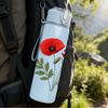 1PC Red Poppy Wild Flower Bouquet Print 750ml Color Plastic Sports Water Bottle Leakproof Flip Straw Lid Suitable for Sports Office Home Use