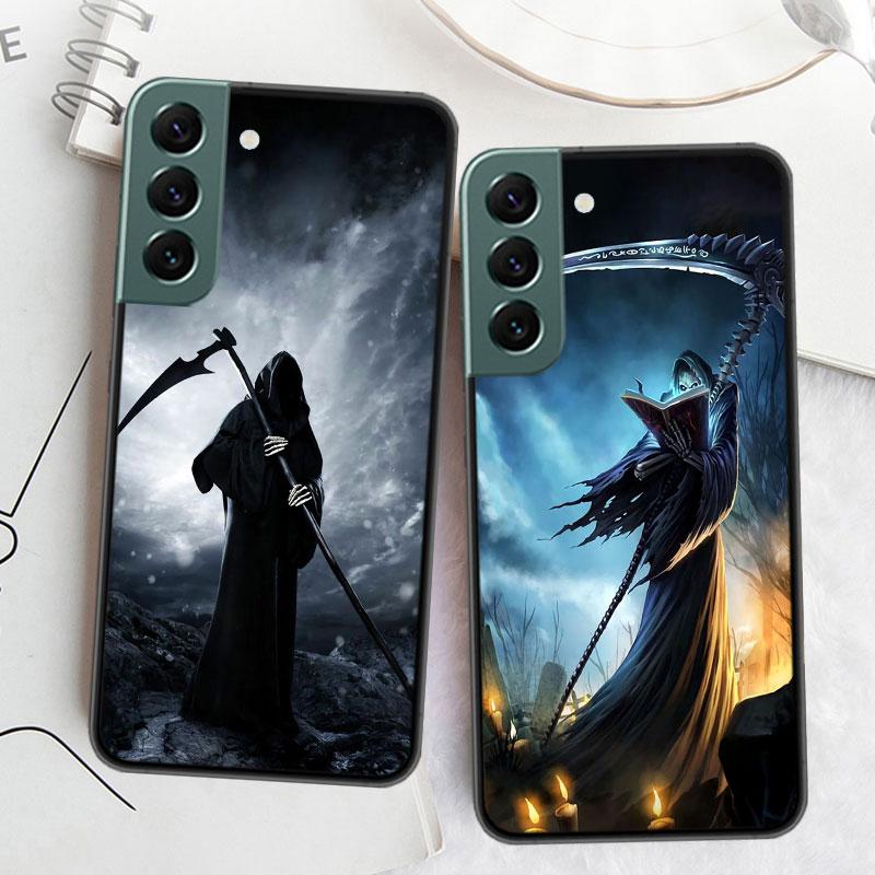 Чехол для телефона Смерть Жнец Череп для Samsung S25 Edge S24 FE Galaxy S22 Ultra S21 Plus S20 S23 S10 Plus Чехол Силиконовый Мягкий Co