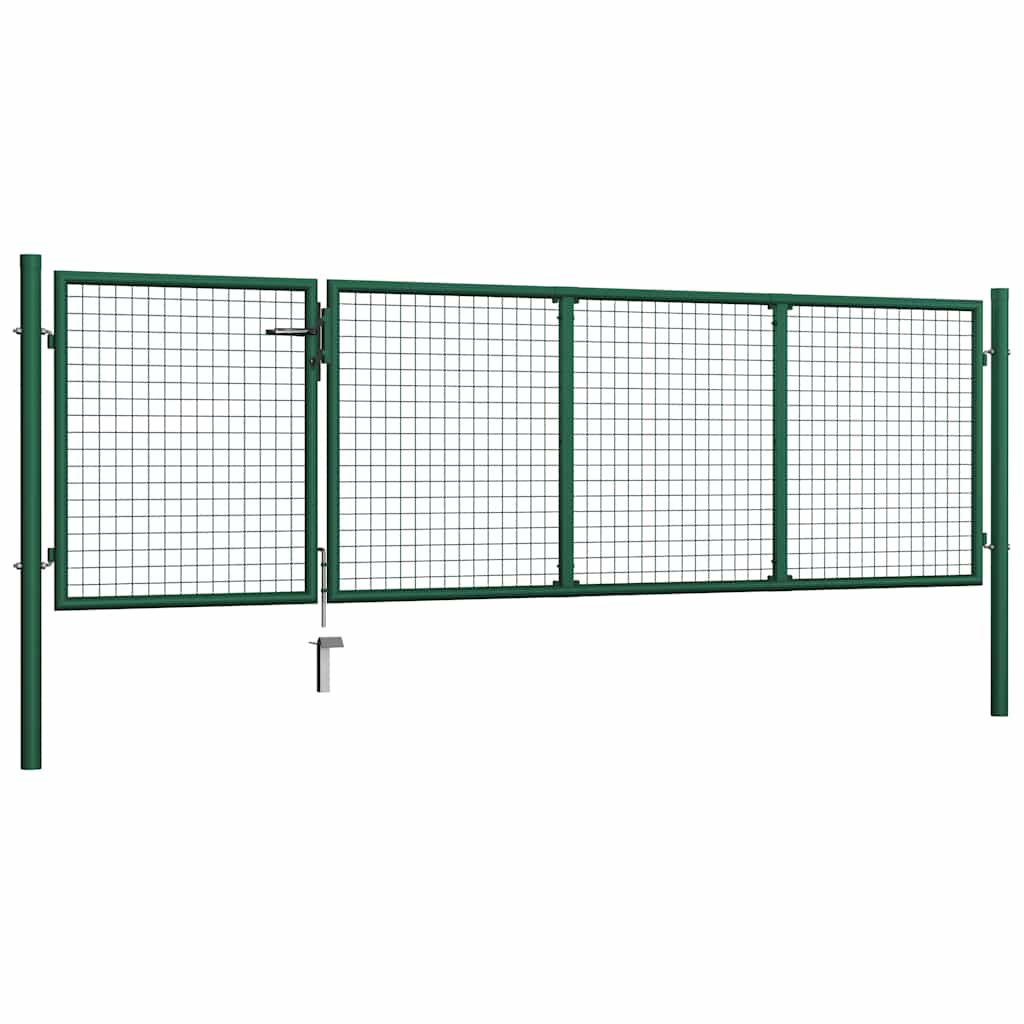 Steel Garden Gate 350 x 100 cm Green