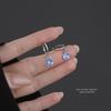 Серьги-подвески из стерлингового серебра S925 с светло-голубыми кристаллами в форме слезы, Элегантные, свежие модные украшения для женщин