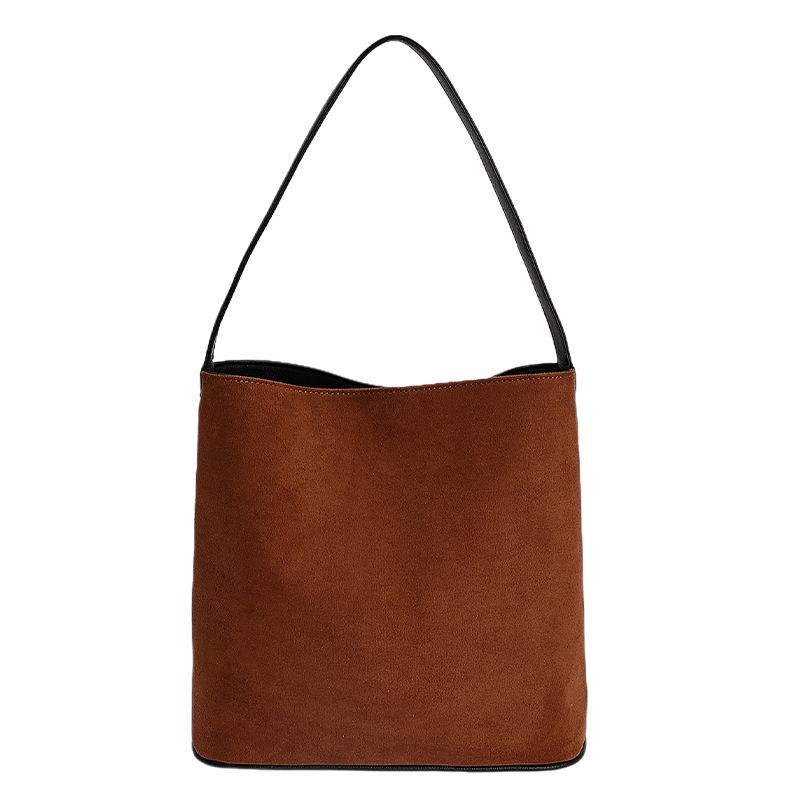 Замшевая сумка женская 2025 новая трендовая осенне-зимняя сумка-мессенджер, сумка-ведро, сумка на плечо, вместительная сумка-тоут для поездок