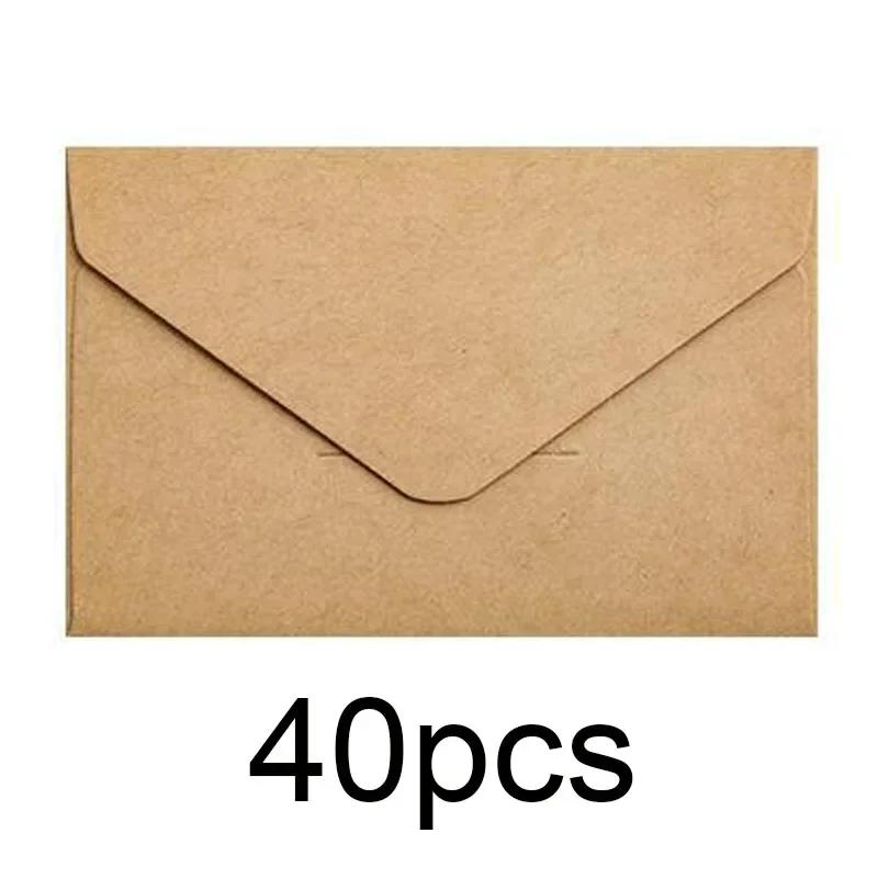 20/40/80 шт. классические белые, черные крафт-пустые мини-бумажные оконные конверты, свадебные приглашения, подарочный конверт