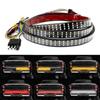 48/60 Inch Car LED Brake Turn Signal Warning Signal Flexible DRL Light Bar Rear Driving Reversing Double Flashing Red 12V