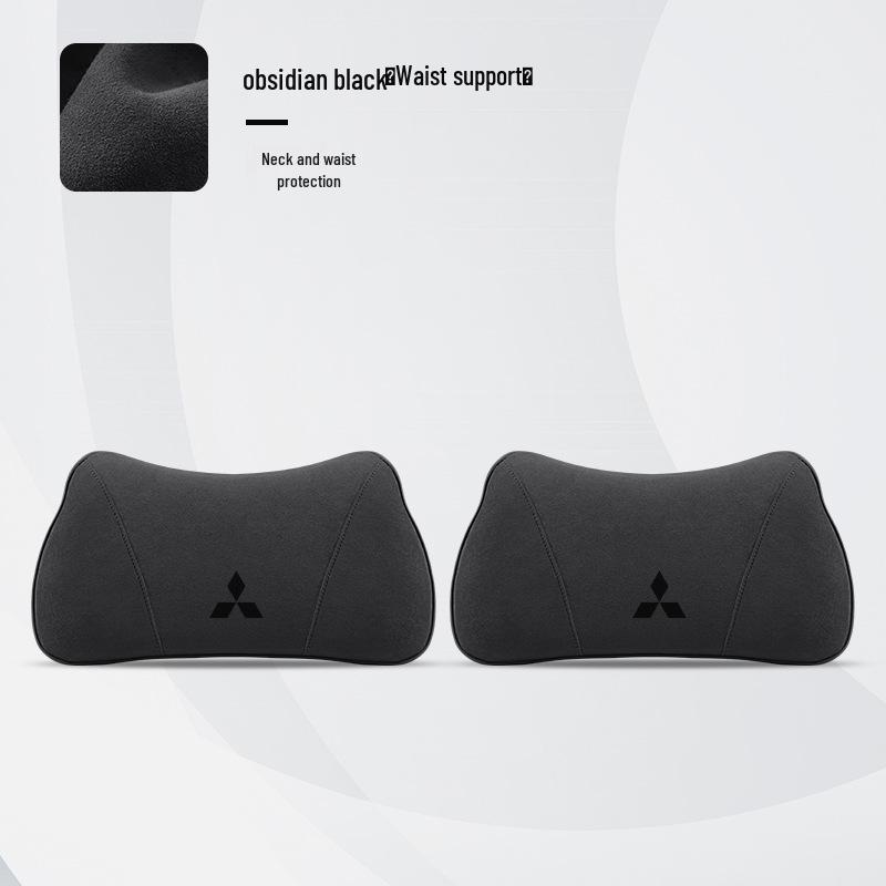 Mitsubishi Car Backrest & Neck Pillow: Compatible with Outlander, Pajero, ASX, Eclipse Cross.