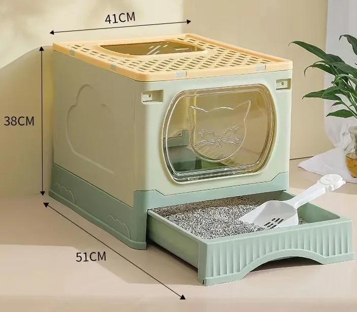 Туалет для кошек с полностью закрытым ящиком, верхний тип, брызгозащищенный, песчаный, очень большой, для кошек, товары для животных