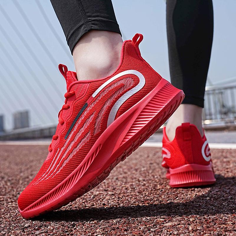 Сетчатые мужские кроссовки, дышащие, летающие, тканые, легкие, студенческие, молодежные, с мягкой подошвой, нескользящие, трендовые, спортивные, повседневные, кроссовки для бега