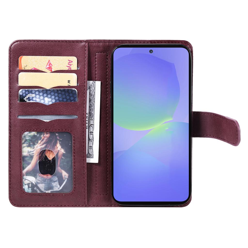 Для Samsung Galaxy A36 5G Кожаный чехол с 10 отделениями для карт Чехол для телефона Подставка