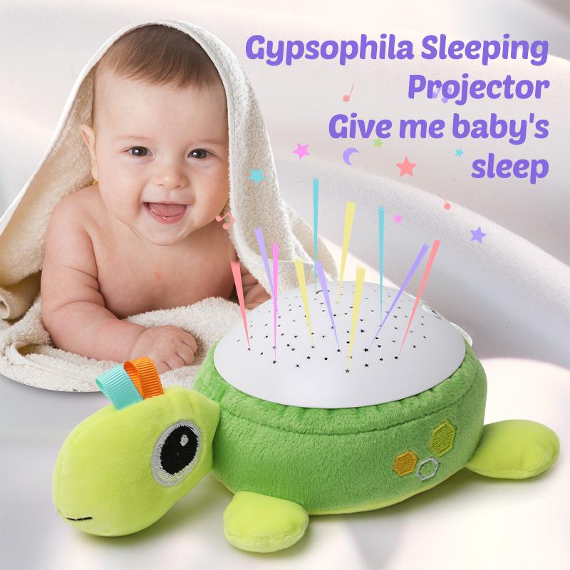 Kids Soft Toys Stuffed Sleep Led Night Lamp Stuffed Animal Plush Toys with Music Lamp Stars Projector Light Baby Toys for Girls Boy