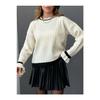 Women's Square Patterned Knitwear Sweater