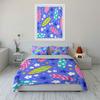Surfboard Pattern Bedding Set Decoration Bedding Set with 1 Duvet Cover 2 Pillowcases Single Double King Queen, Gift