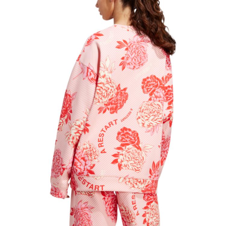 Adidas Sweatshirts Women's Pink Crew Neck Moderate Regular HR8080