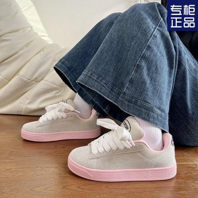 Розовые туфли с леопардовым принтом, универсальные повседневные туфли для бега в стиле хенд-мейд, новинка 2025 года в стиле ретро, серо-голубые повседневные туфли с леопардовым принтом