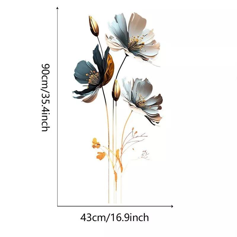 1 шт. большие наклейки на стену с изображением мака для гостиной, спальни, декора, настенного искусства, виниловые наклейки