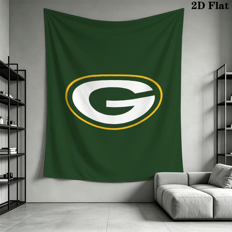 Green Bay Packers Wall Tapestry Aesthetic Wall Hanging Printed Fabric Blanket Decorative Tapestries for Bedroom Living Room Home Decor