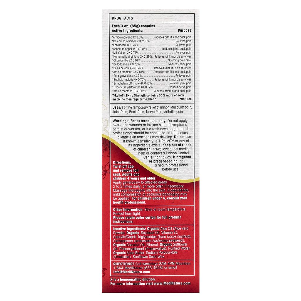 T-Relief™, Крем Арника +12, Экстра Сила, Ромашка, 85 г(3 унции)