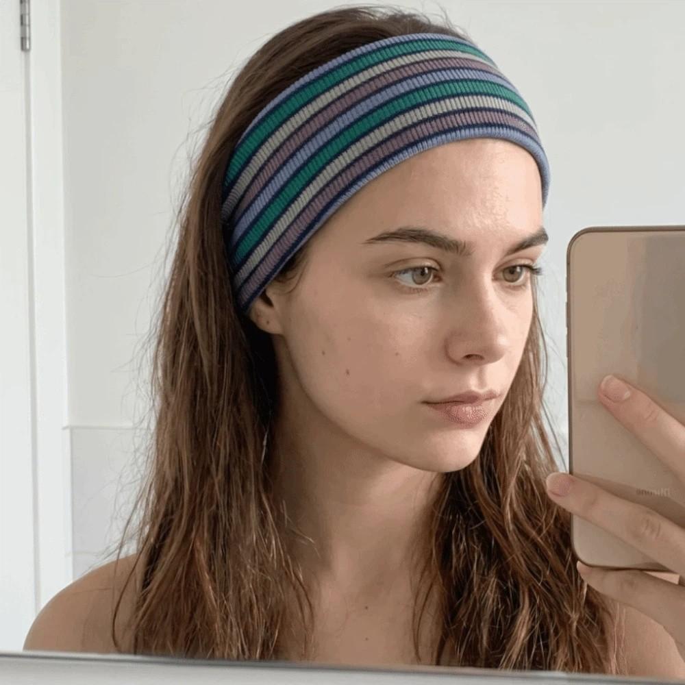 Elastic Sports Headwrap Wide Band Yoga Hairband New Striped Headband Daily Wear