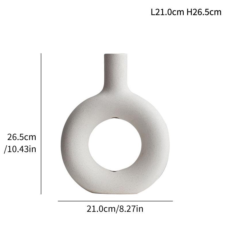Nordic White Unglazed Ceramic Vase - Desktop Decorative Ornament