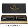 Scriveiner Black Green Ballpoint Pen Black Green Luxury Chrome Schmidt Black Best Ball Pen Gift Set for Men Professional Executive Nice Designer Pen -