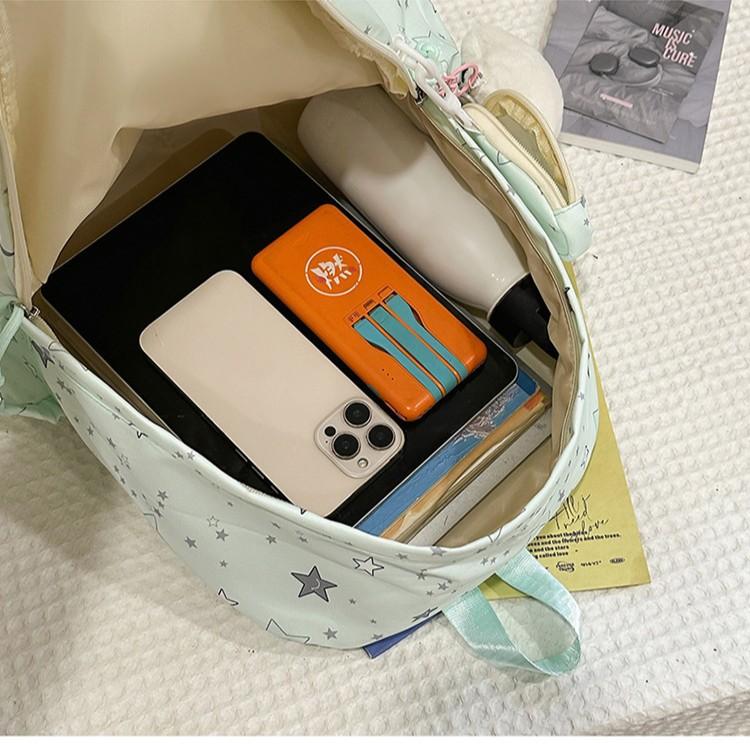 Schoolbag schoolbag female junior high school high school student star printing Korean version niche ins backpack Mori students large capacity