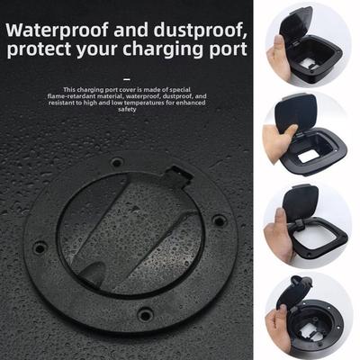 Black Four Wheel Car Fuel Tank Cap Scooter Charging Port Protective Cover Electric Tricycle Parts