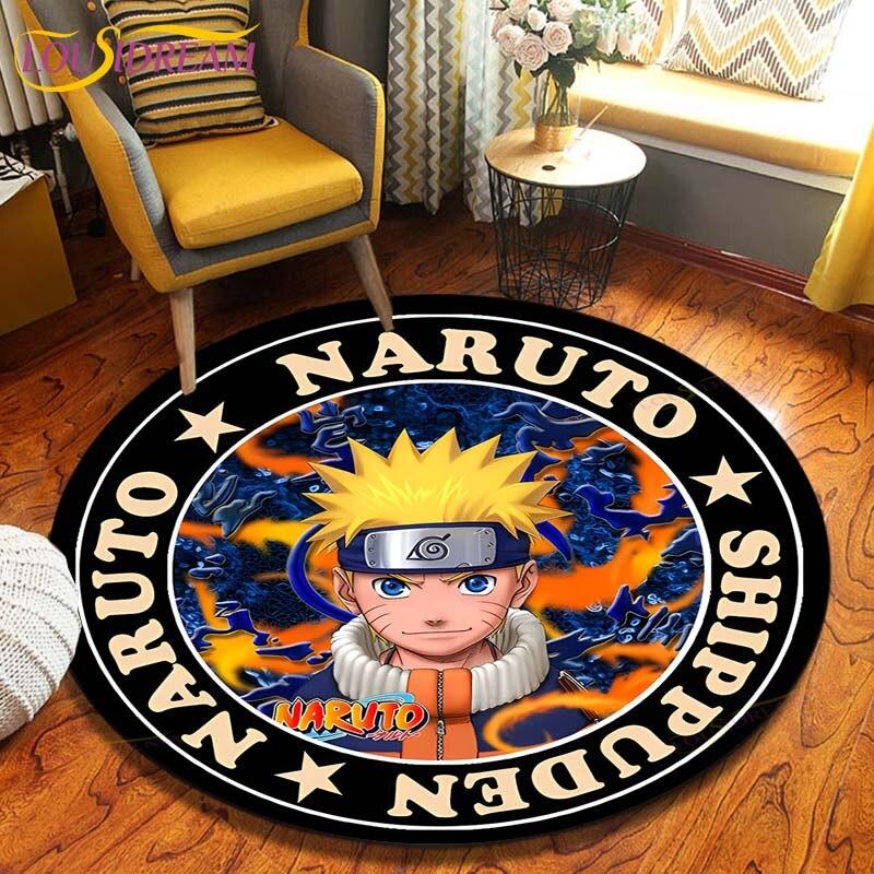 Круглый ковер в стиле аниме «Наруто», напольный коврик для спальни, фланелевый ковер с животными, противоскользящий детский игровой коврик, декоративные коврики для детской комнаты