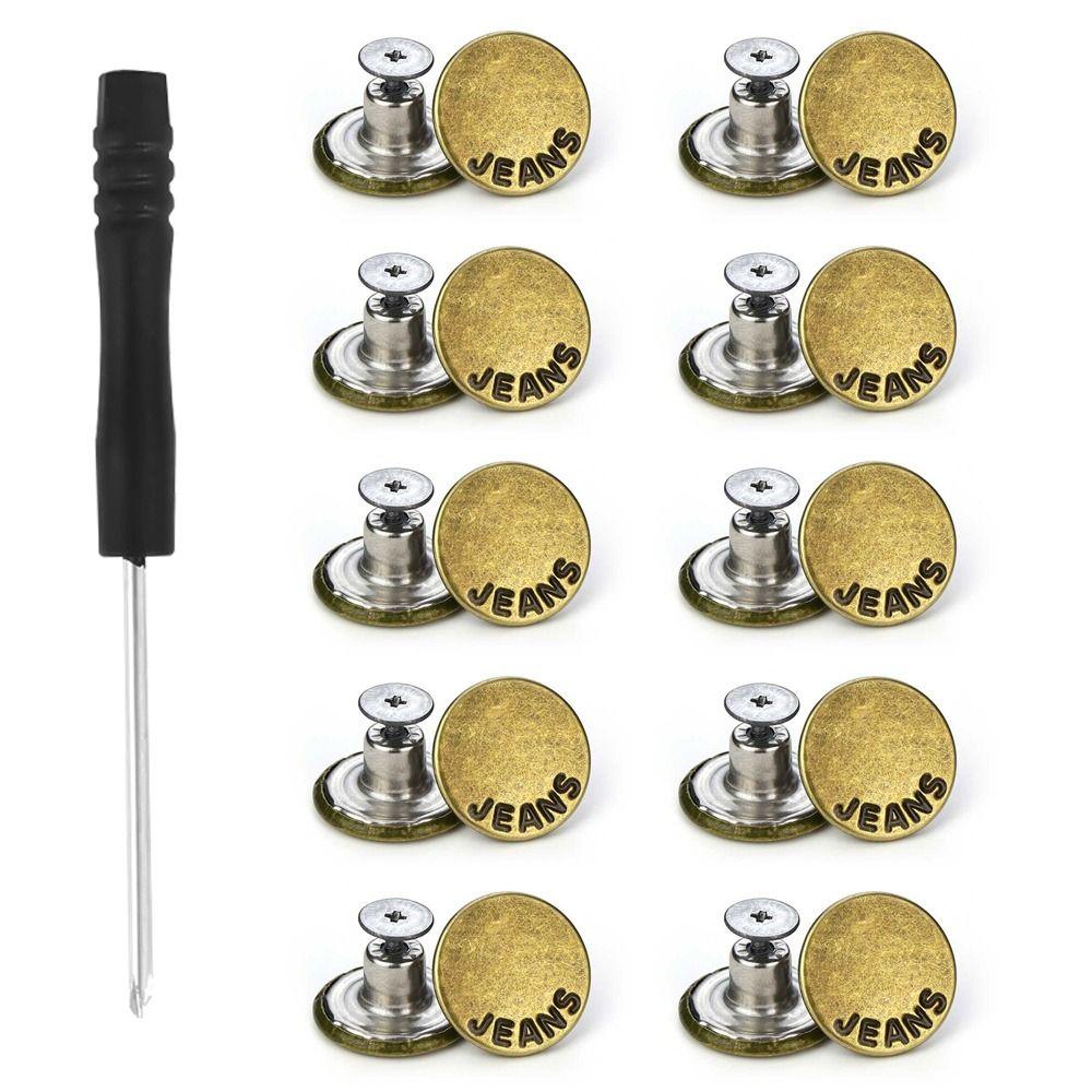 4 упаковки, 10 шт./упак., джинсы без гвоздей, пуговицы с отверткой, пряжка на талии, удлинители талии, джинсы на пуговицах