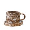 Retro Ceramic Cup Mug Style Simple Afternoon Tea Cup Creative Coarse Pottery Coffee Cup Saucer Set