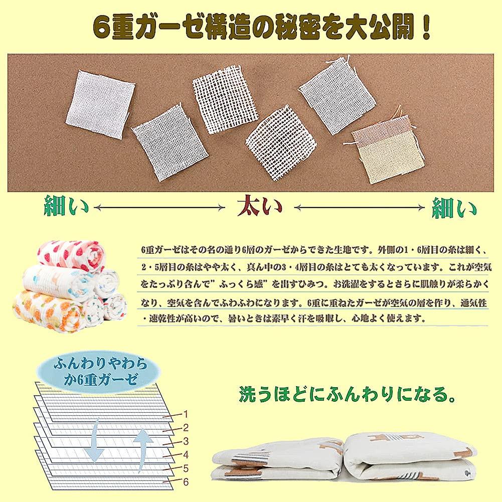 Baby Bath Towel Gauze Large 110 X 110 Set of 2 and Cotton Gauze Handkerchief Set of Comes with CREDIBLE Original Goods X BM0287 [CREDIBLE] 6-ply