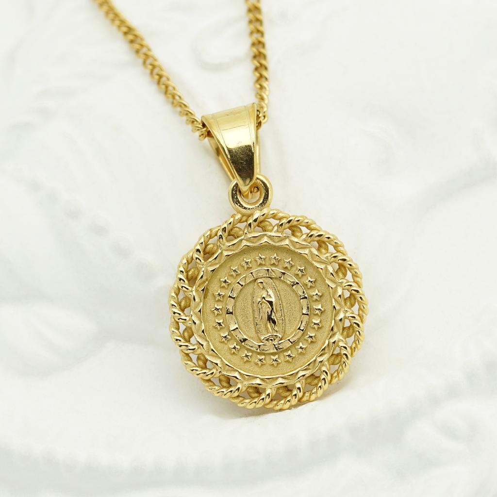Catholic Necklaces for Men/Women Gold Color 316L Stainless Steel Pendant Religious Mother Virgin Mary Jewelry Christmas Gifts