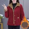Женское осенне-зимнее утолщенное вельветовое короткое пальто, теплое, стройнящее, с длинным рукавом, свободная удобная куртка
