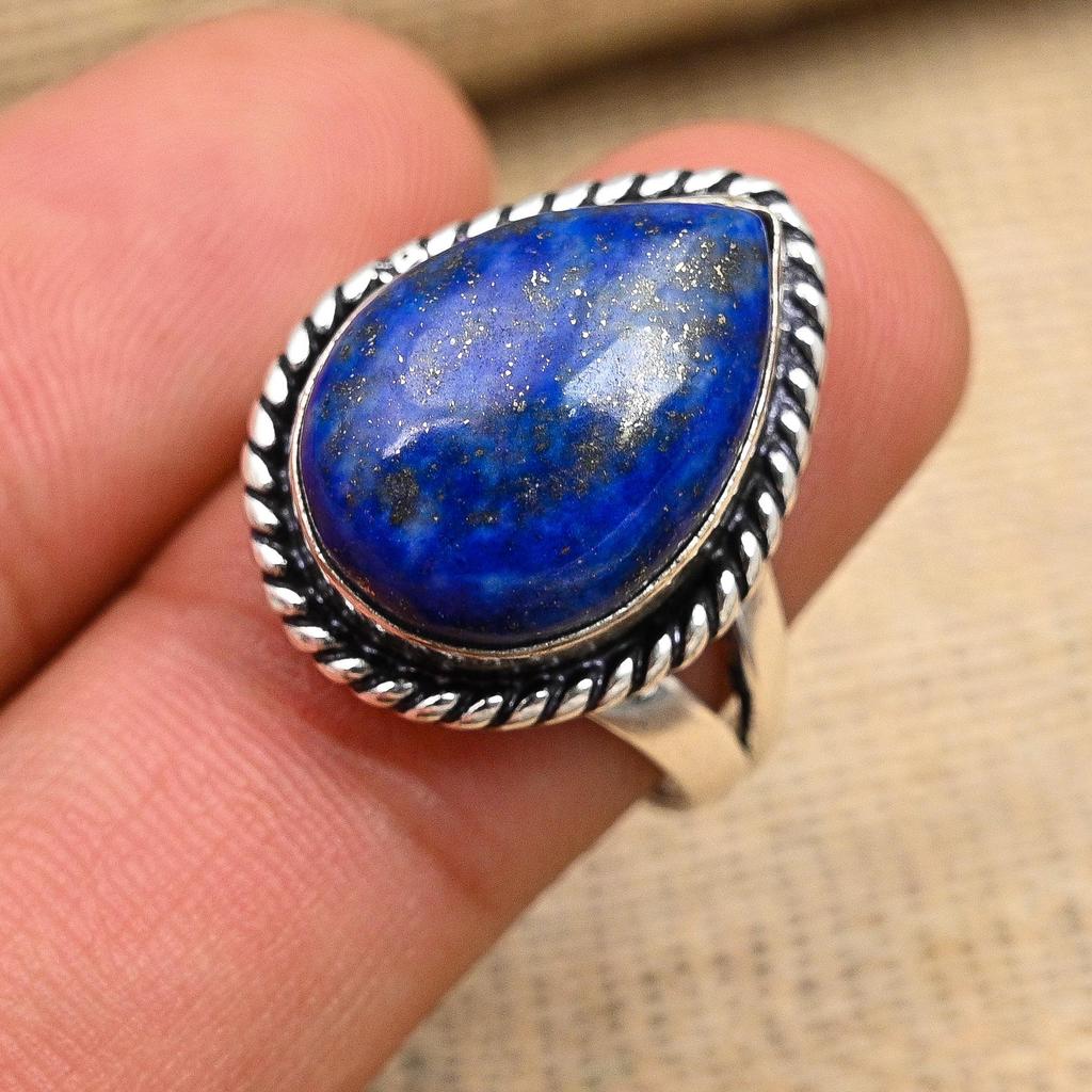 Lapis Lazuli Gemstone 925 Sterling Silver Handmade Amazing Jewelry Ring
