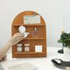 1PC Wooden Storage Rack Nordic Desktop Ornament Creative Arched Display Stand Multifunctional Round Arch Shaped Retro 2 Colors