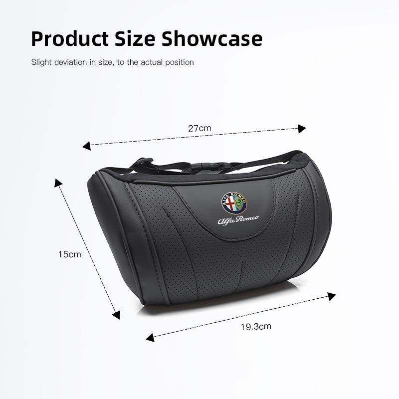 For Alfa Romeo High-end Leather Car Seat Headrest Memory Foam Comfort Neck Pillow For Alfa Romeo 4C 159 166 Spider Giulia Giulie