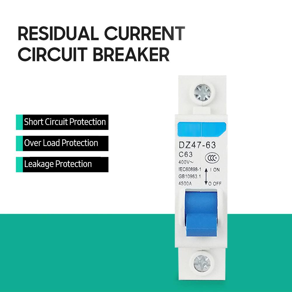 Миниатюрный выключатель остаточного тока, 1 полюс, 400 В, бытовая защита от утечки тока DIN