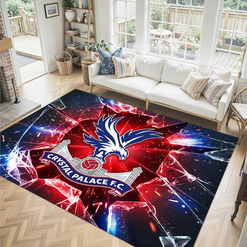 Футбольный дизайн Crystal Palace Хрустальный бархатный ковер Уютный Не?Нескользящий ковер с принтом для спальни, гостиной, прихожей