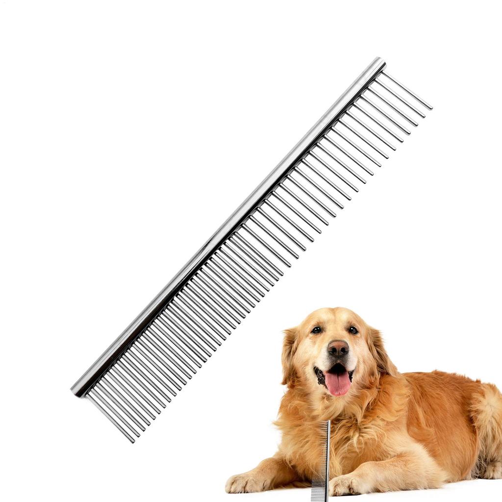 Расческа для собак Металлическая расческа для удаления шерсти для кошек Распутывающая щетка для чистки с закругленными зубьями для щенков котят короткошерстных длинношерстных линяющих уход