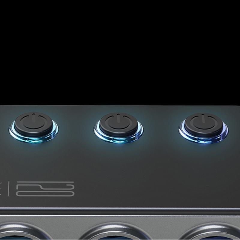 Car Cigarettes Lighter Adapter Multiple Port USB C Charging 3Socket PD35W for Heavy Duty Truck with Independent Switches