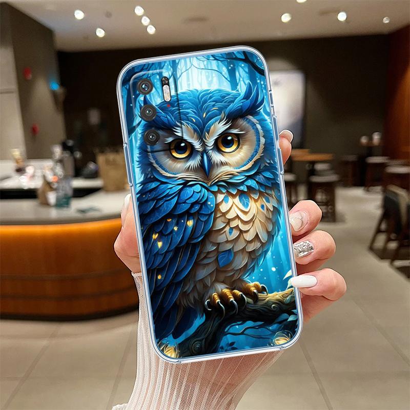 RE16 Cartoon Art Owl Transparent Phone Case for Samsung Galaxy A04 A04S A14 A23 A34 A54 M23 M33 M52 M53