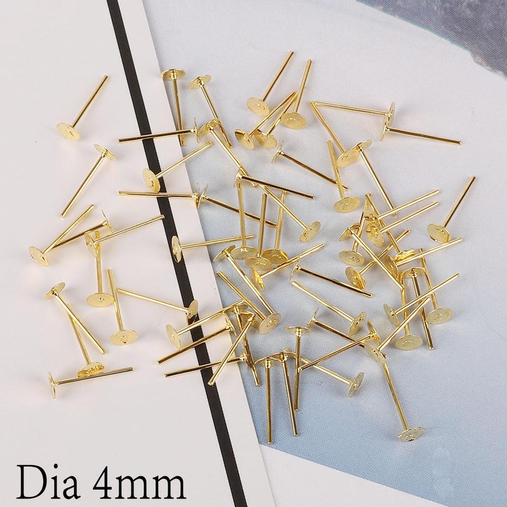 100 шт. пустая основа для сережек из нержавеющей стали, подставка для безеля для принадлежностей для изготовления ювелирных изделий